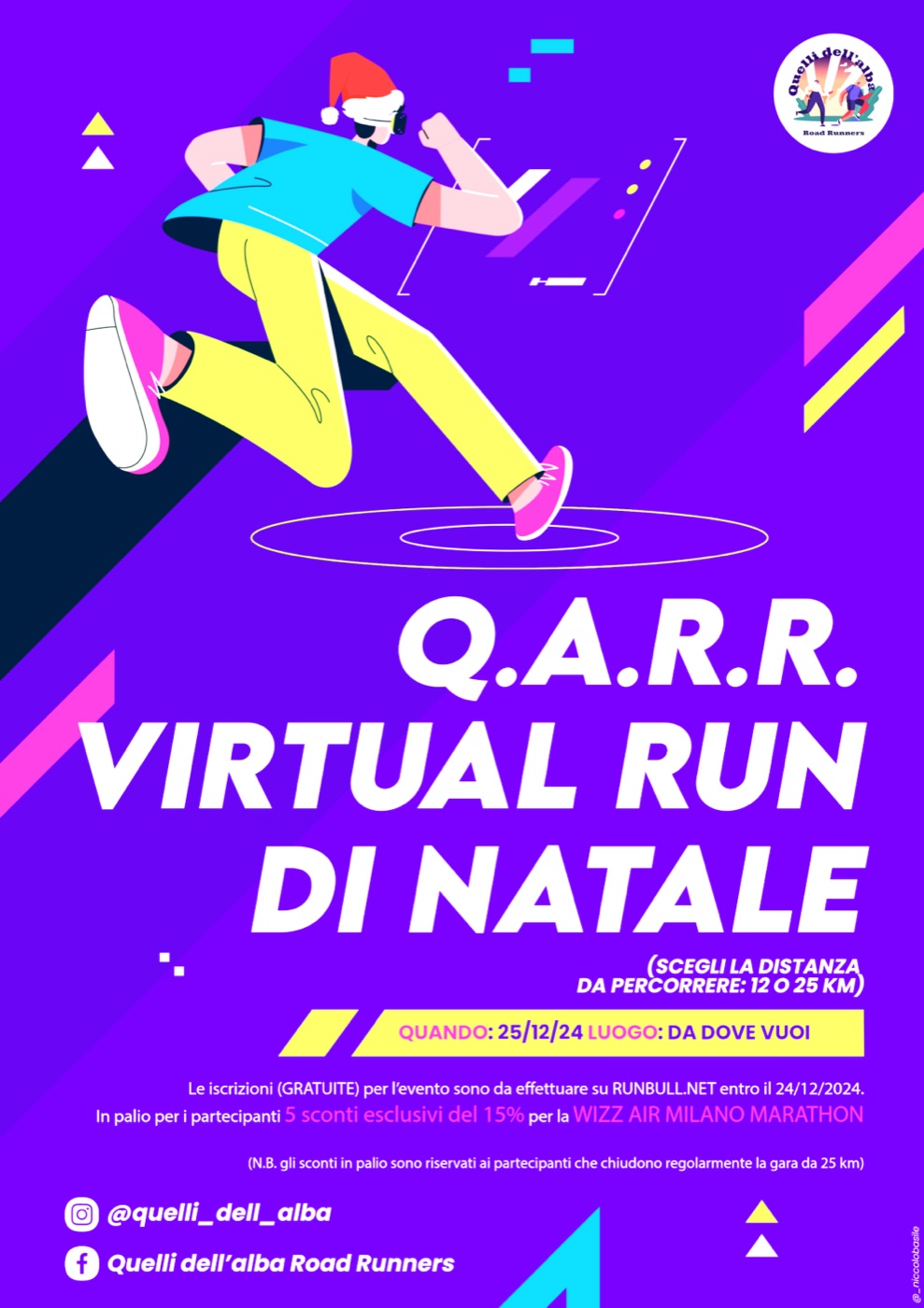 Locandina Q.A.R.R. Virtual Run di Natale, 25 dicembre 2024